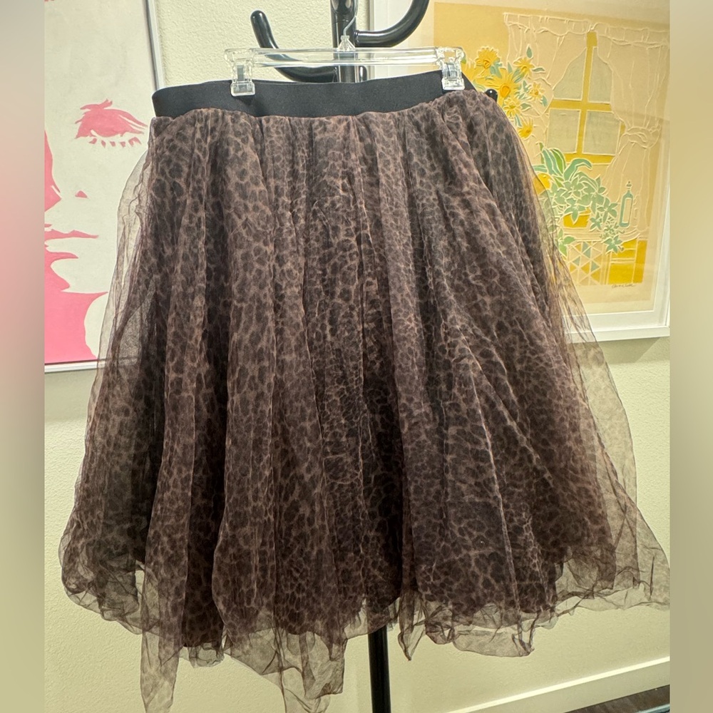 Betsey Johnson leopard tulle skirt - size 3X